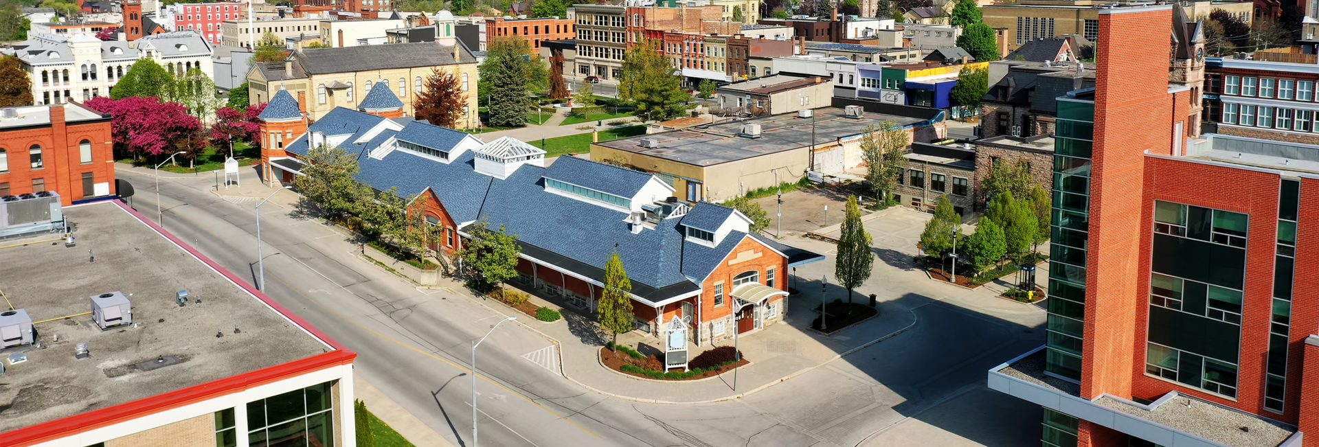 Aerial view of Woodstock